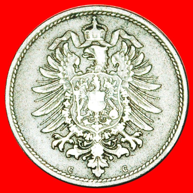  * ALTER ADLER 1873-1889:DEUTSCHLAND★10 PFENNIG 1876C FRANKFURT! WILHELM I. 1871-1888★OHNE VORBEHALT!   