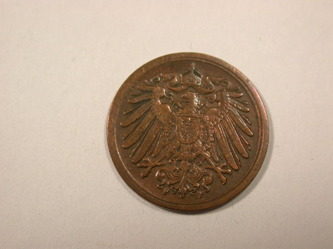  I5  KR  1 Pfennig 1890 F in ss+  Originalbilder   