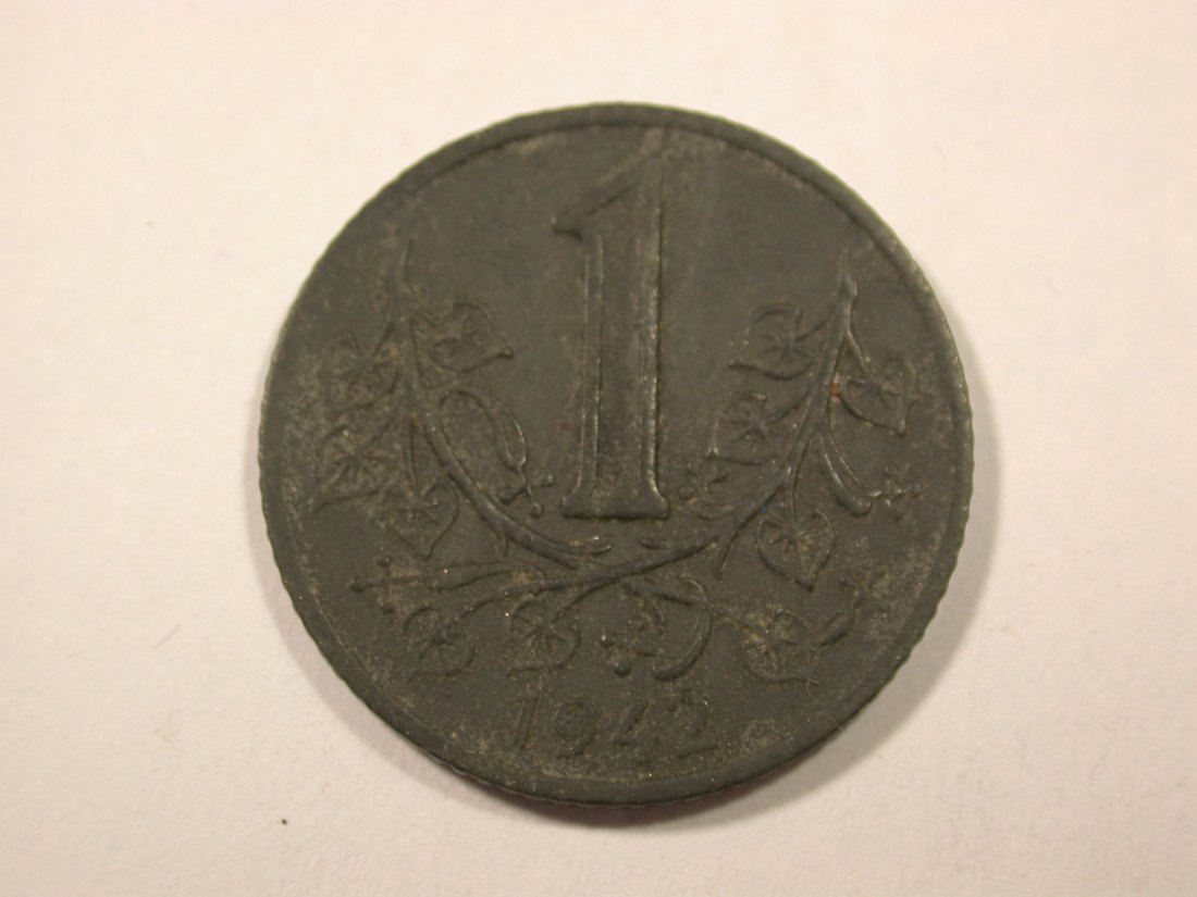 I5 Böhmen und Mähren 1 Krone 1942 in vz-st Originalbilder
