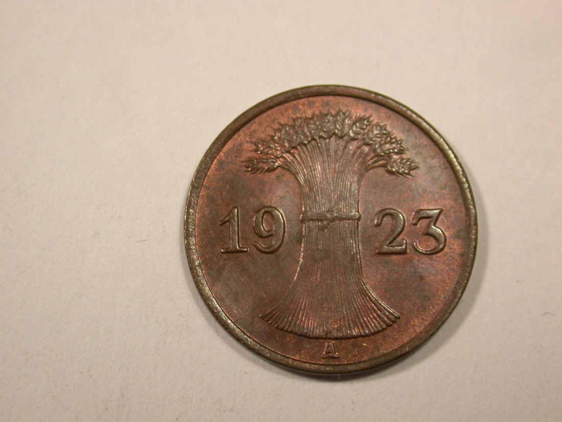  I5 Weimar  1 Rentenpfennig 1923 A in vz-st     Originalbilder   