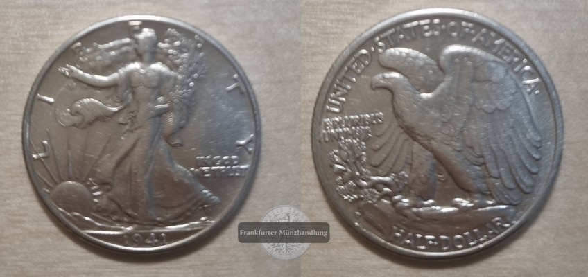  USA, Half Dollar  1941   Walking Liberty     FM-Frankfurt Feinsilber: 11,25g   