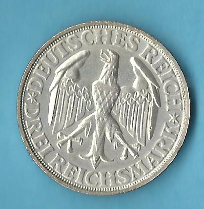  Weimar 3 Mark DINKELSBÜHL 1928 D St Münzenankauf Koblenz Frank Maurer AC533   