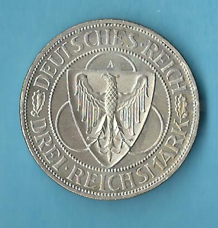  Weimar 3 Mark Strom 1930 A  Münzenankauf Koblenz Frank Maurer AC535   