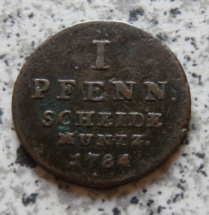  Braunschweig-Calenberg-Hannover 1 Pfennig 1784, Belegstück   