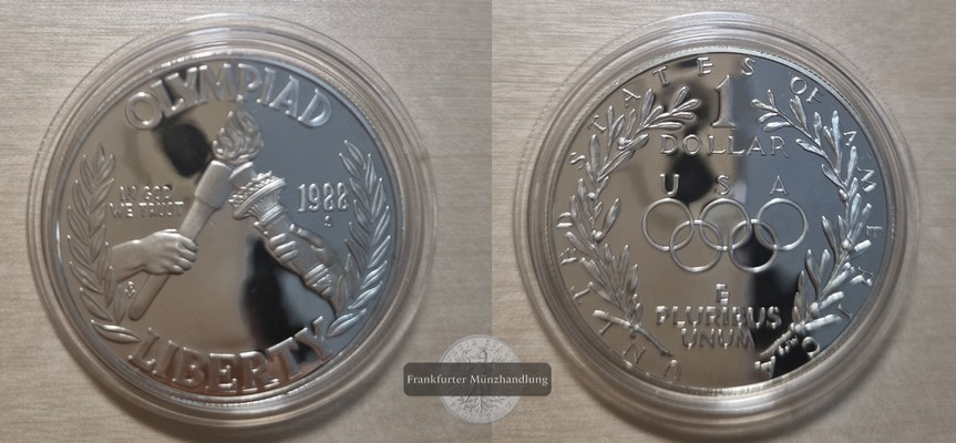  USA  1 Dollar 1988 S   Olympics    FM-Frankfurt    Feinsilber: 24,06g   