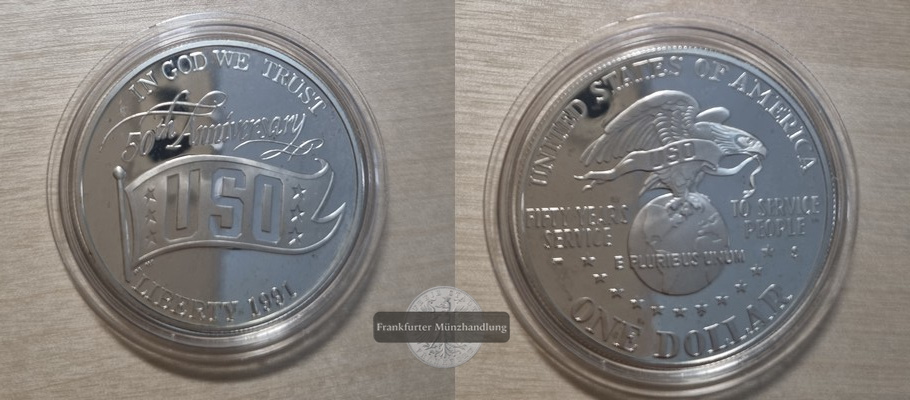  USA 1 Dollar American Eagle 1991 S PP  FM-Frankfurt Feinsilber: 24,5g   