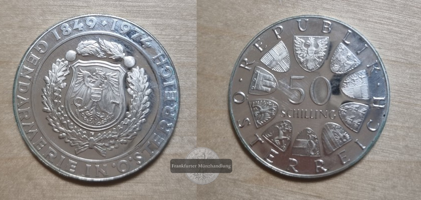  Österreich 50 Schilling 1974  FM-Frankfurt  Feingewicht: 12,8g Silber   