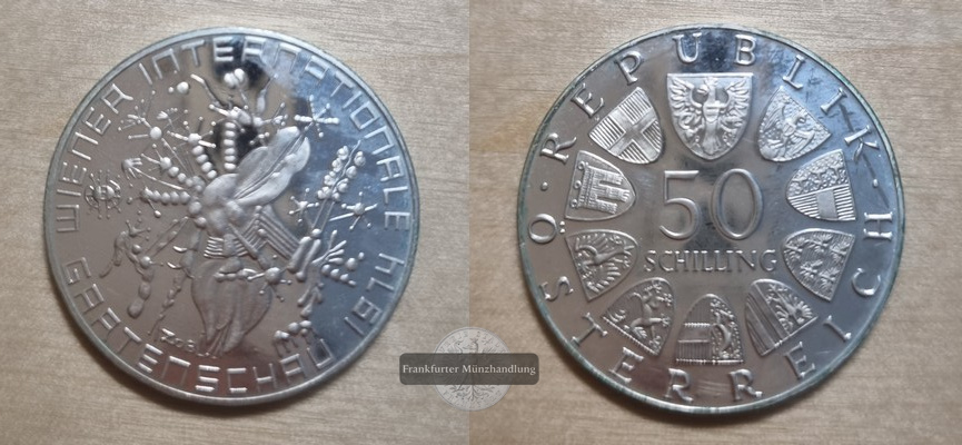  Österreich 50 Schilling 1974  FM-Frankfurt  Feingewicht: 12,8g Silber   