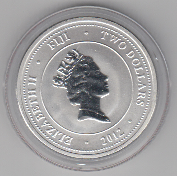  1 Unze oz 999 er Silber Fiji Taku, 2 Dollar, Schildkröte, Turtle, Jahr 2012   