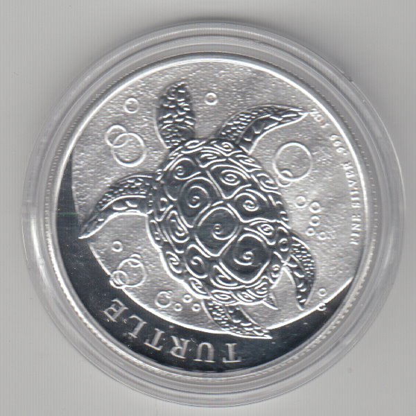  1 Unze oz 999 er Silber Niue, 2 Dollar, Schildkröte, Turtle, Jahr 2017   