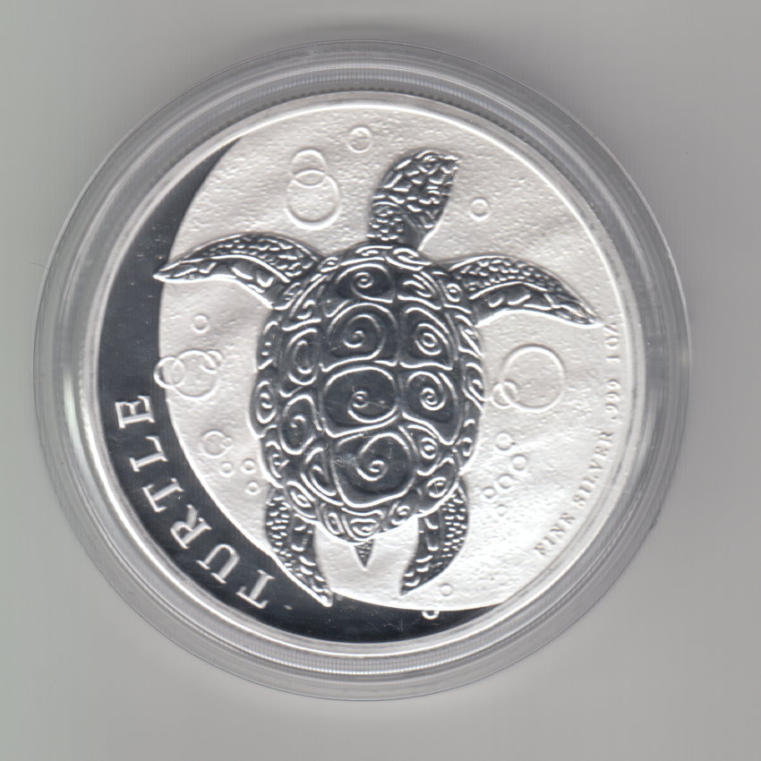 1 Unze oz 999 er Silber Niue, 2 Dollar, Schildkröte, Turtle, Jahr 2018