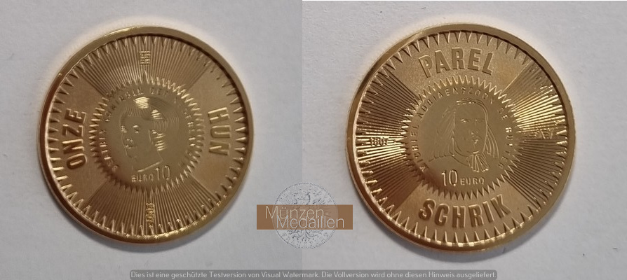 Niederlande  10 Euro  2007 MM-Frankfurt Feingold: 6,05g 400. Geb. de Ruyter  
