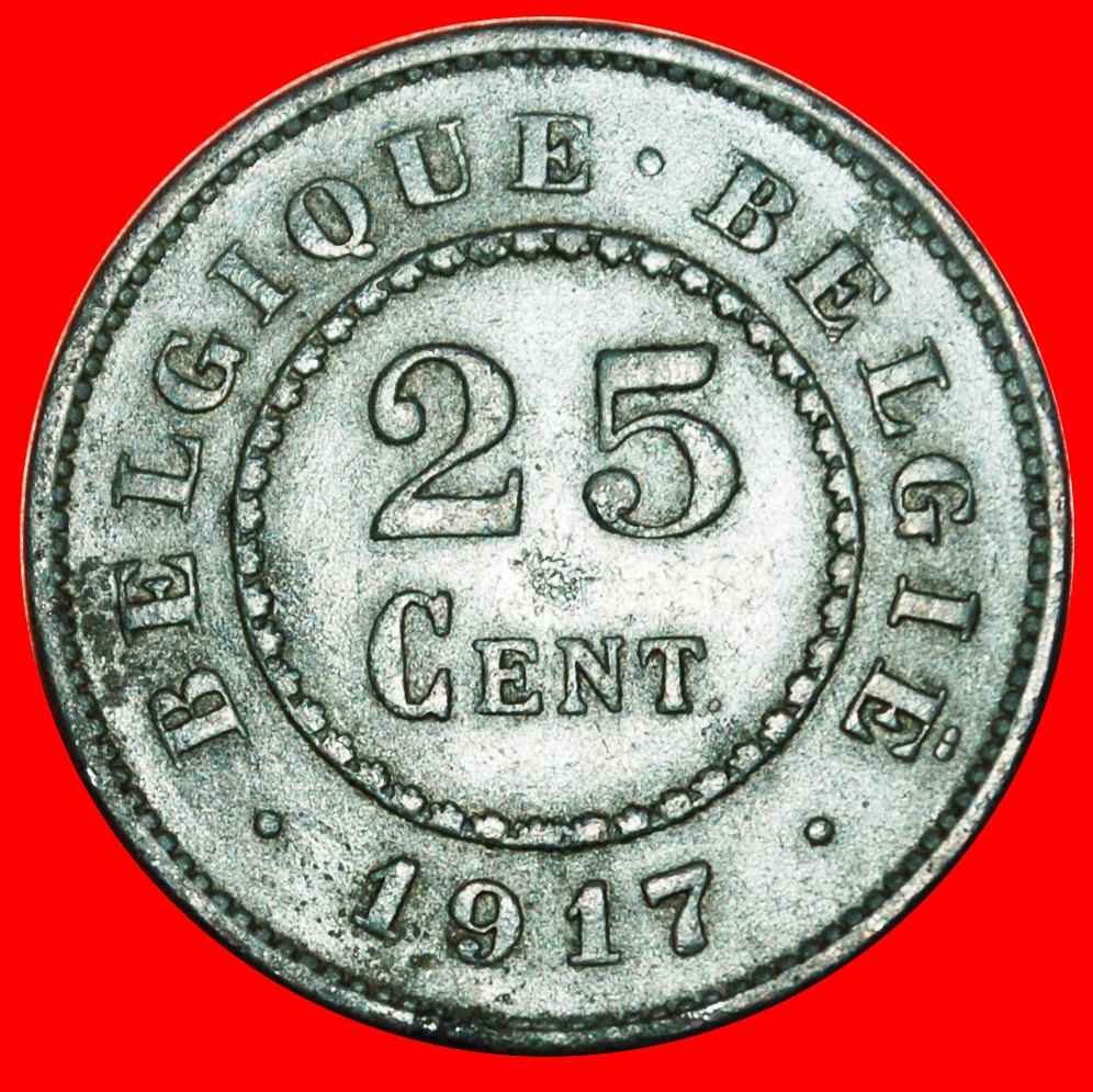  *BESETZUNG von DEUTSCHLAND: BELGIEN★25 CENTIME 1917★UNGEWÖHNLICH★ALBERT I. 1909-1934★OHNE VORBEHALT!   