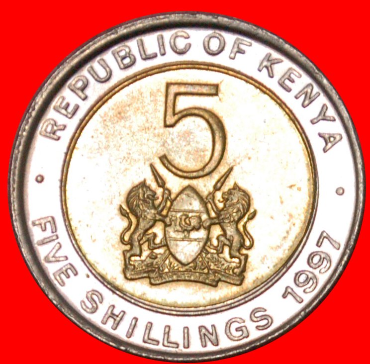 * GREAT BRITAIN (1995-1997): KENYA ★ 5 SHILLINGS 1997 BI-METALLIC! ★LOW START ★ NO RESERVE!