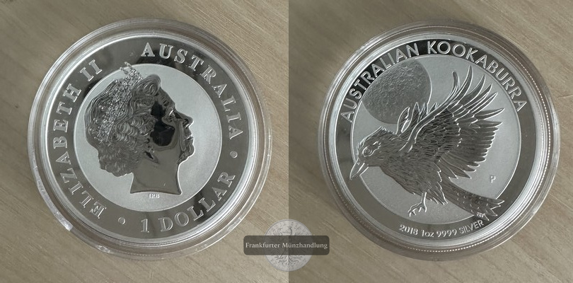  Australien,  1 Dollar 2018 Kookaburra  FM-Frankfurt  Feinsilber: 31,1g   