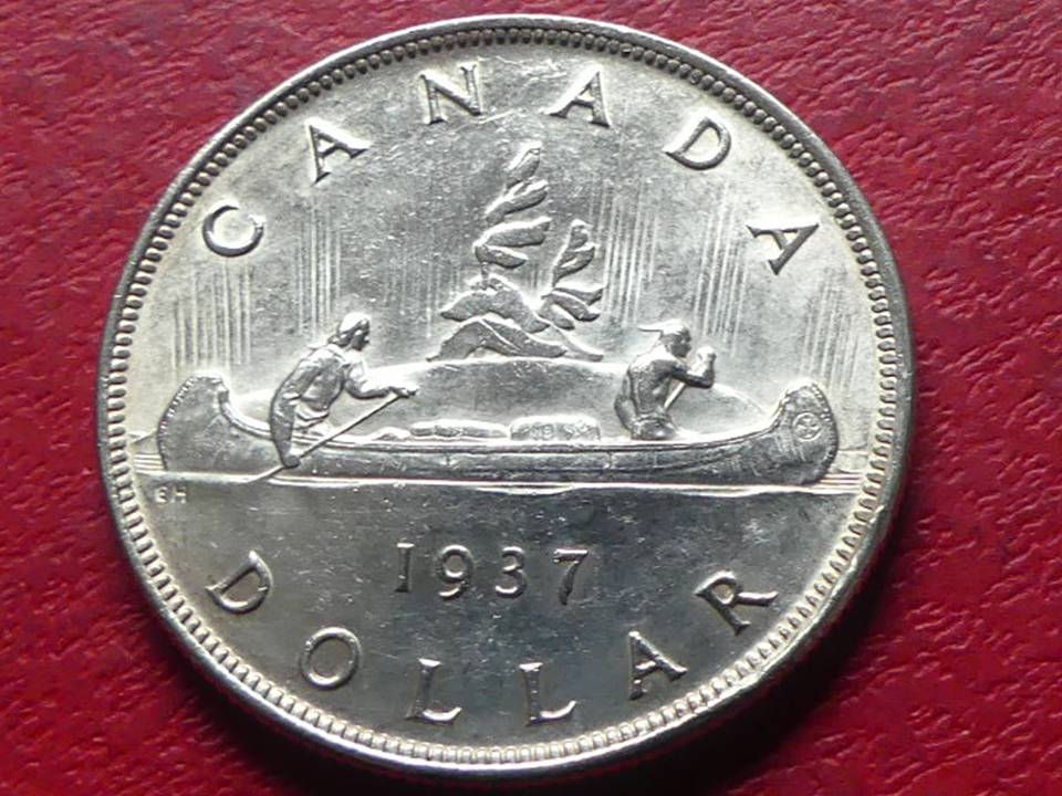  Kanada Silberdollar 1937 „Kanu“ George VI   