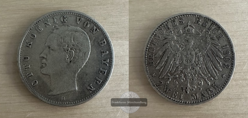  Bayern, Kaiserreich  2 Mark  1903 D    Otto  1886-1913   FM-Frankfurt   Feinsilber: 10g   