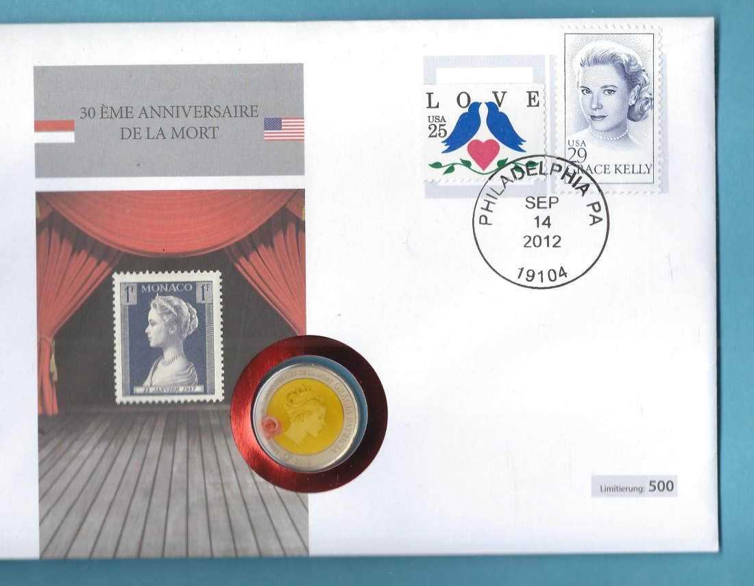 2 Euro Numisbrief Grace Kellx  Golden Gate Münzenankauf Koblenz Frank Maurer AC816   