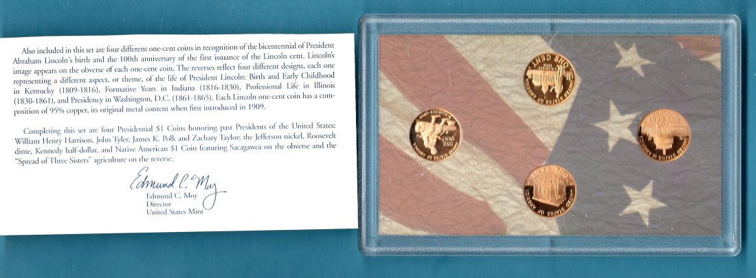  USA Lincoln Cent Proof 2009 S  Golden Gate Münzenankauf Koblenz Frank Maurer AC818   