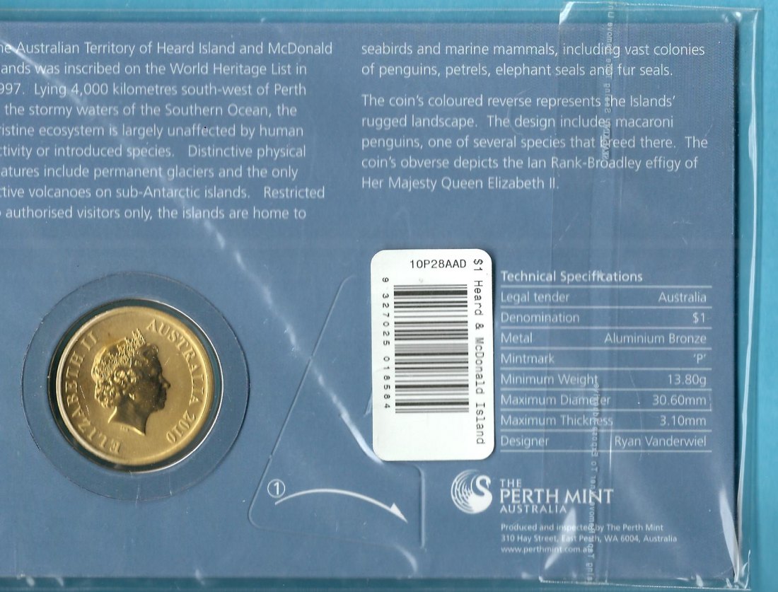  Australien 1 Dollar Farbe 2010 rar Golden Gate Münzenankauf Koblenz Frank Maurer AC823   