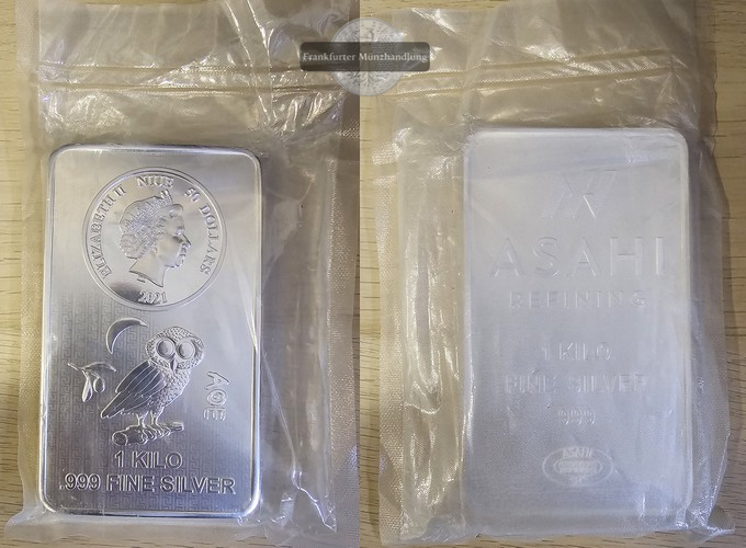  Niue.  50 Dollar  2020 Münzbarren   FM-Frankfurt  Feinsilber: 1.000g   