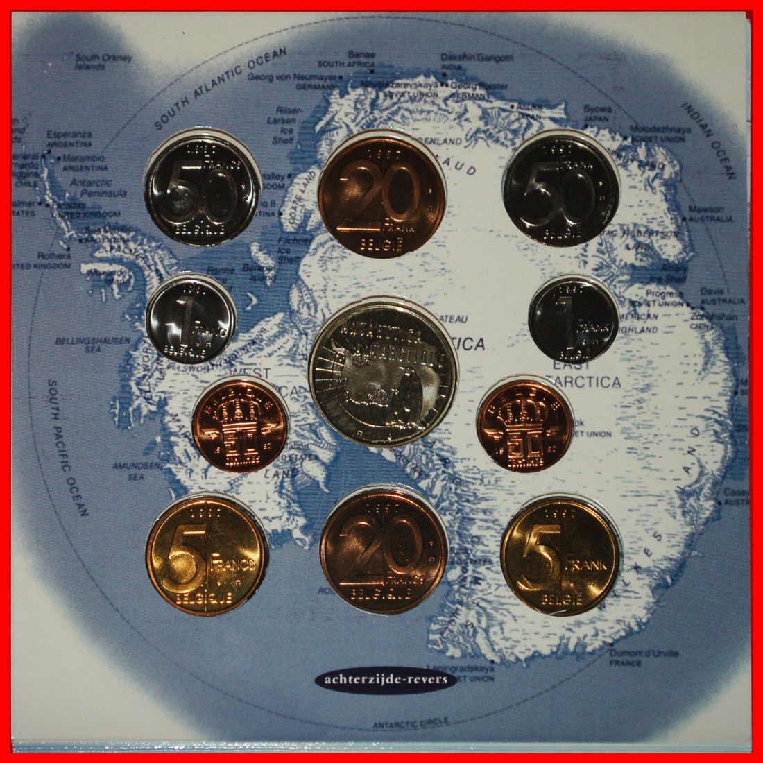  * SHIP ANTARCTICA 1897-1901: BELGIUM ★ MINT SET 1997 10 COINS WITH MEDAL!★LOW START★NO RESERVE!   