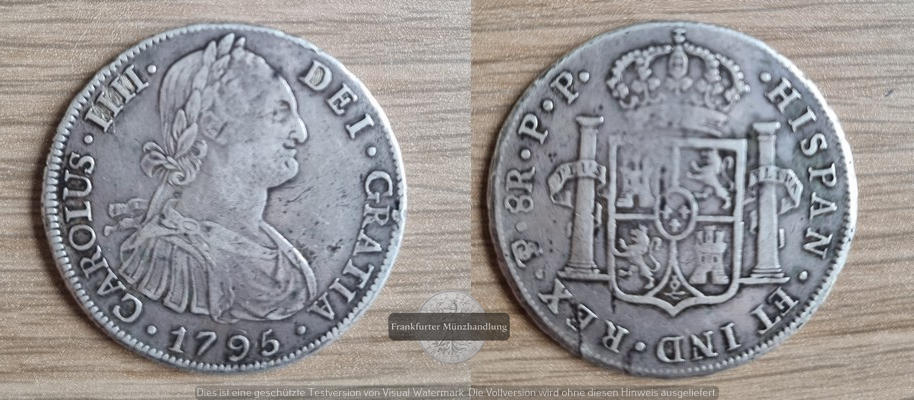  Spanien Bolivien 4 Reales 1794 Charles IV (1789-18026) FM-Frankfurt  Feinsilber: 24g   
