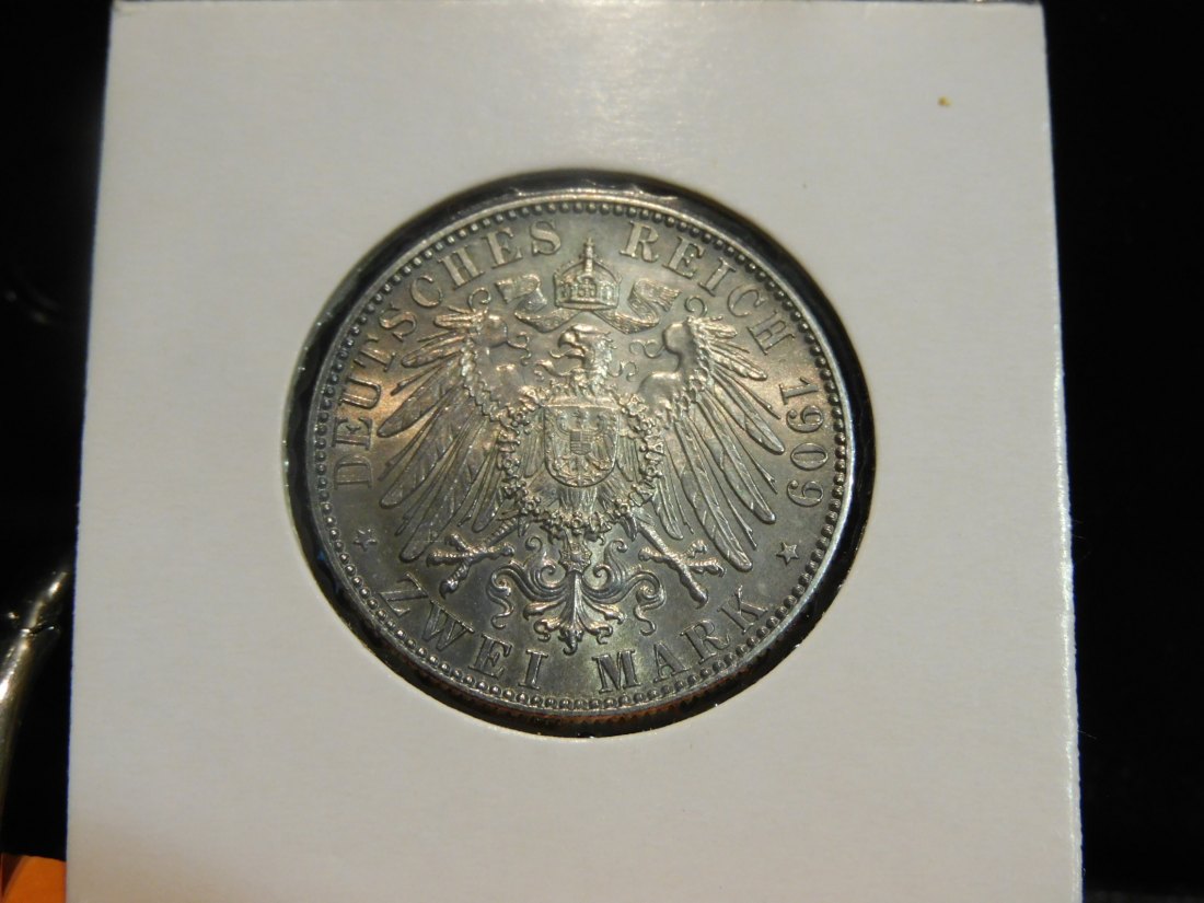  GERMANY 2 MARK 1909 SAXONY.GRADE-PLEASE SEE PHOTOS.   