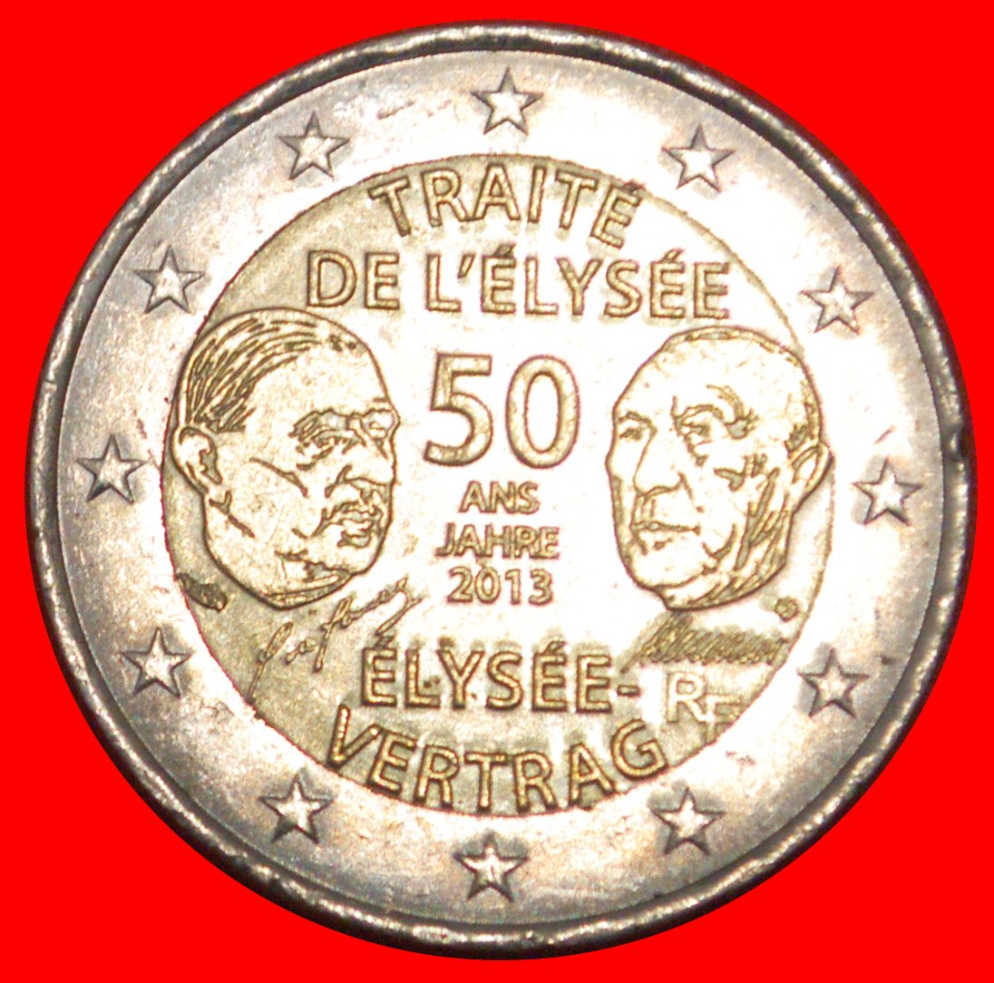 * FRIENDSHIP WITH GERMANY 1963: FRANCE ★ 2 EURO 2013! MINT LUSTRE! LOW START! ★ NO RESERVE!