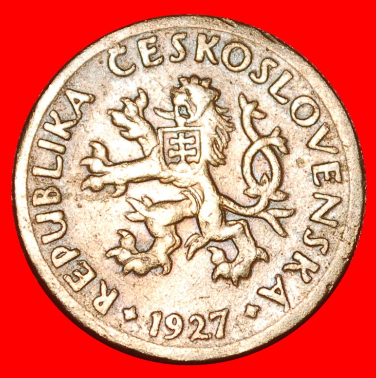  * BRIDGE (1922-1938): CZECHOSLOVAKIA ★ 10 HELLER 1927 LION!★LOW START ★ NO RESERVE!   