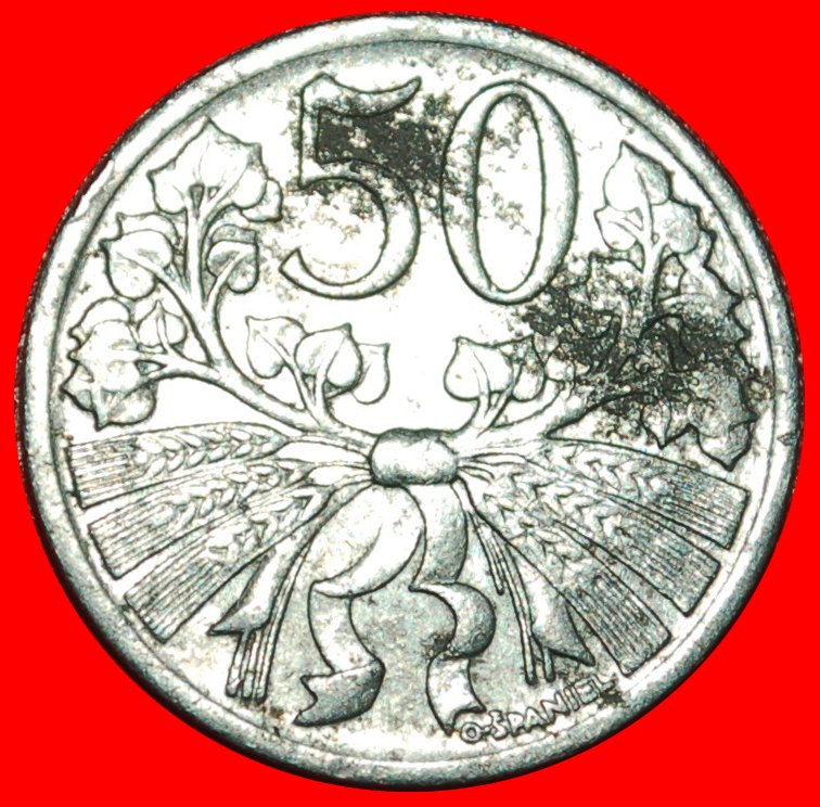  * KOMMUNISMUS (1951-1953): TSCHECHOSLOWAKEI ★ 50 HELLER 1951 LÖWE UNGEWÖHNLICH!★OHNE VORBEHALT!   