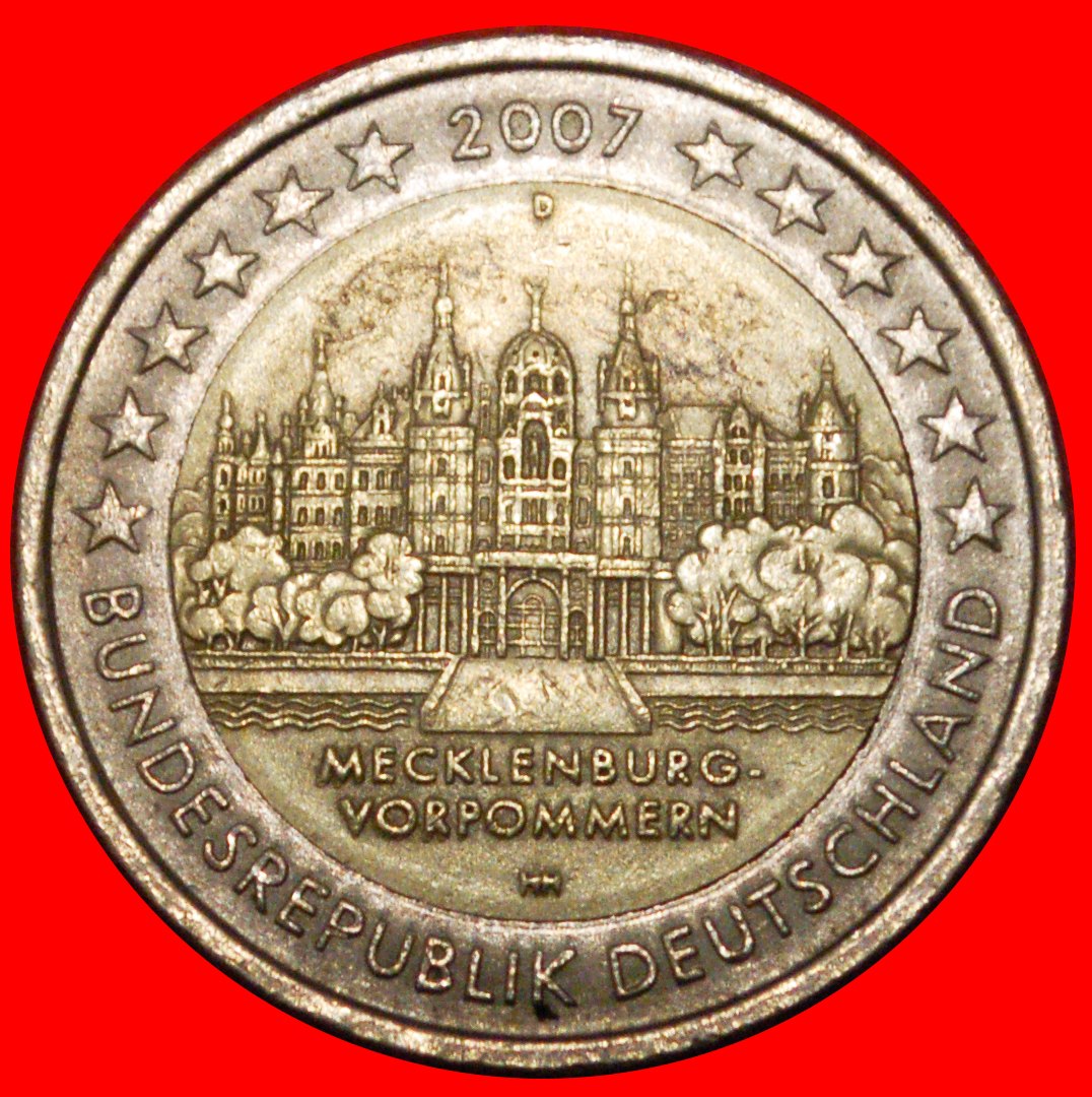  * MECKLENBURG-VORPOMMERN: DEUTSCHLAND ★ 2 EURO 2007D BAYERN NICHT-PHALLISCHE TYP!★OHNE VORBEHALT!   