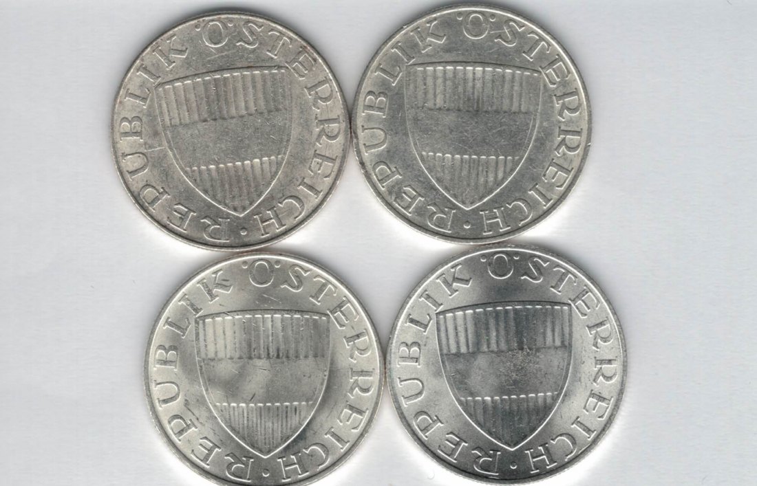  10 Schilling 1970 1971 1972 1973 Ag silber Österreich 2. Republik Spittalgold9800 (4785)   