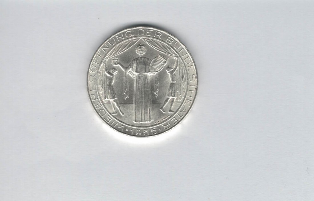 25 Schilling 1955 Bundestheater silber Gedenkmünze Österreich Spittalgold9800 (04588/1)   