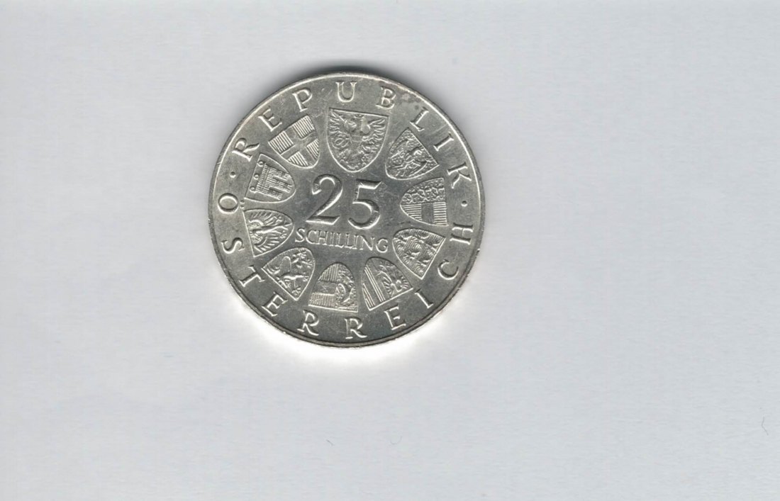  25 Schilling 1967 Maria Theresia silber Gedenkmünze Österreich 2. Rep Spittalgold9800 (4588/13)   