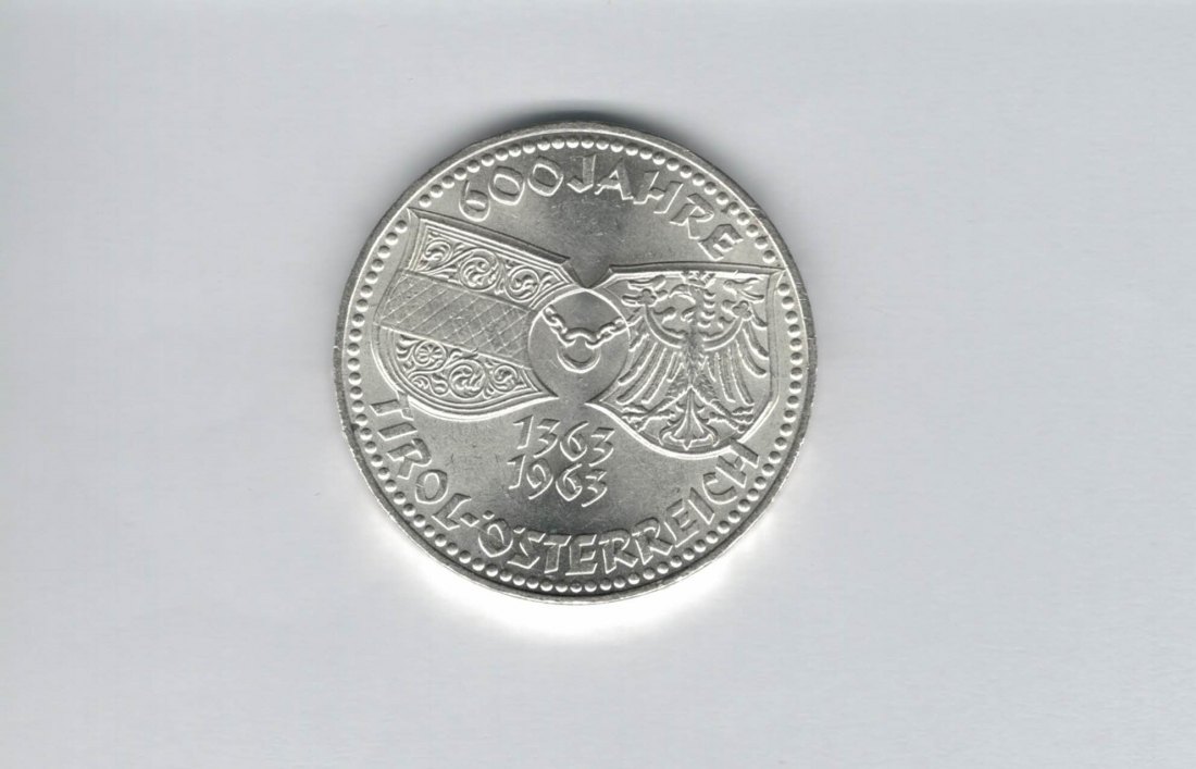 50 Schilling 1963 Tirol 600 Jahre bei Österreich Rf 2. Republik Ag Spittagold9800 (4584/2)   