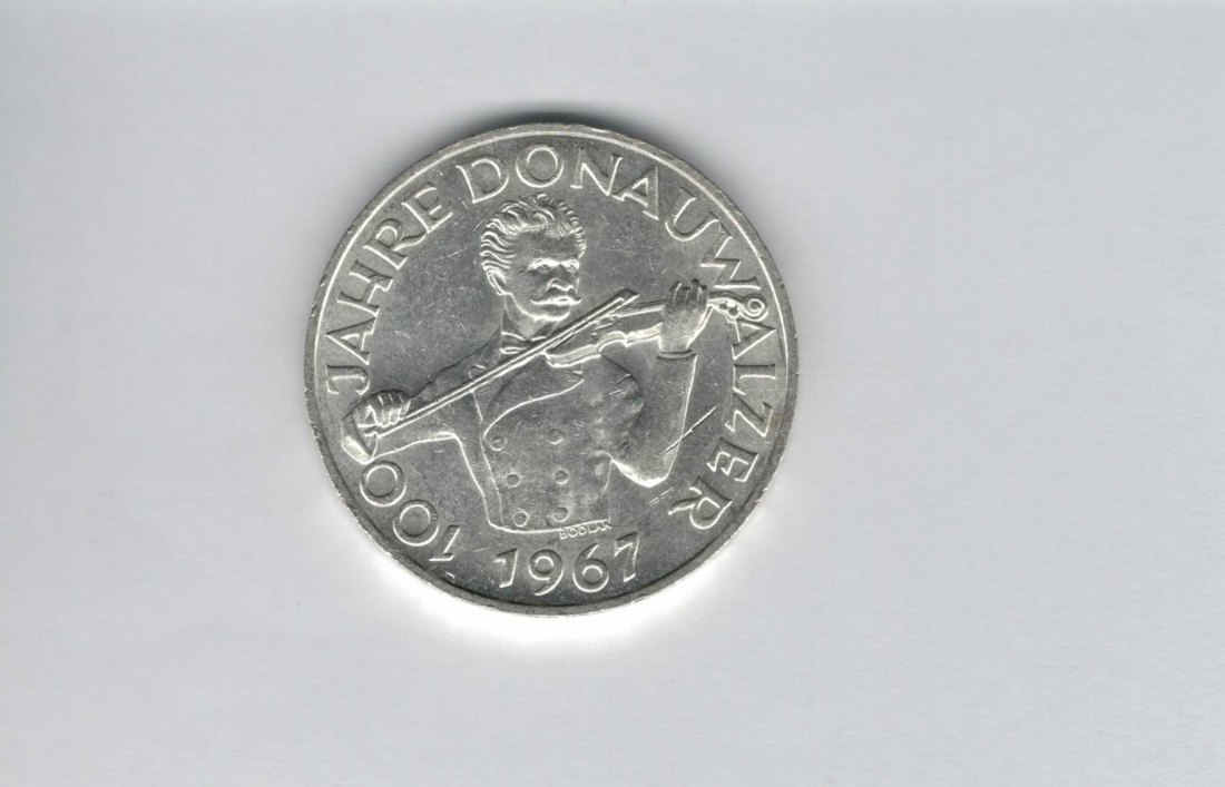  50 Schilling 1967 100 Jahre Donauwalzer Österreich 2. Republik silber Spittalgold9800 (4584/6)   