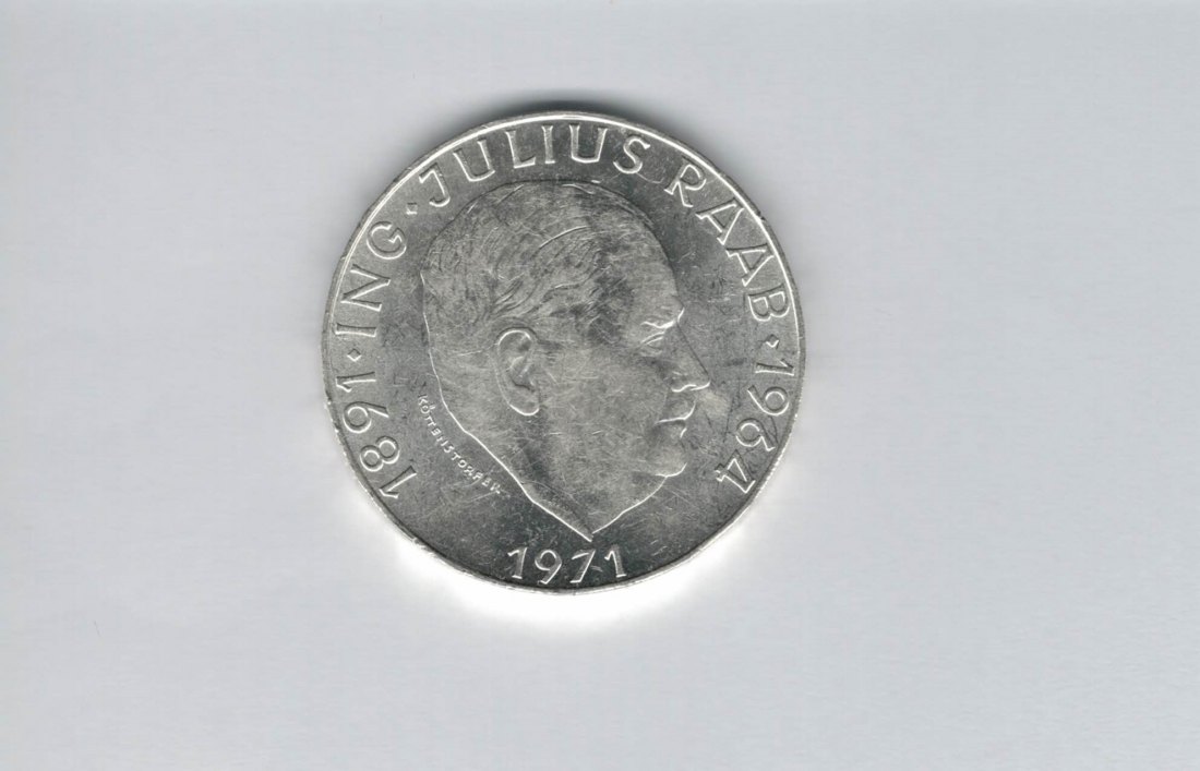  50 Schilling 1971 Julius Raab Österreich 2. Republik Ag Spittalgold9800 (4584/11)   