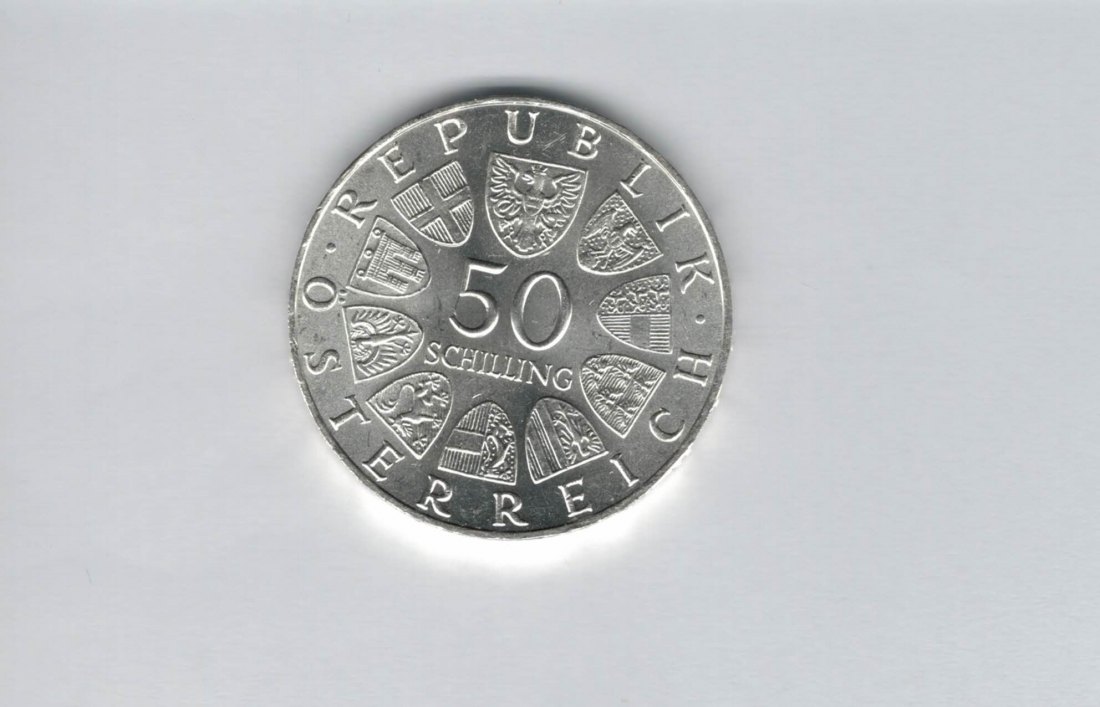  50 Schilling 1971 Julius Raab Österreich 2. Republik Ag Spittalgold9800 (4584/11)   