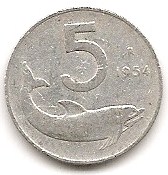  Italy 5 Lira 1954 #154   
