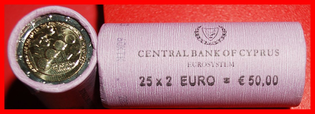  * GRIECHENLAND: ZYPERN ★ 2 EURO 1963-2023 STG ROLLE 25 MÜNZEN!★OHNE VORBEHALT   