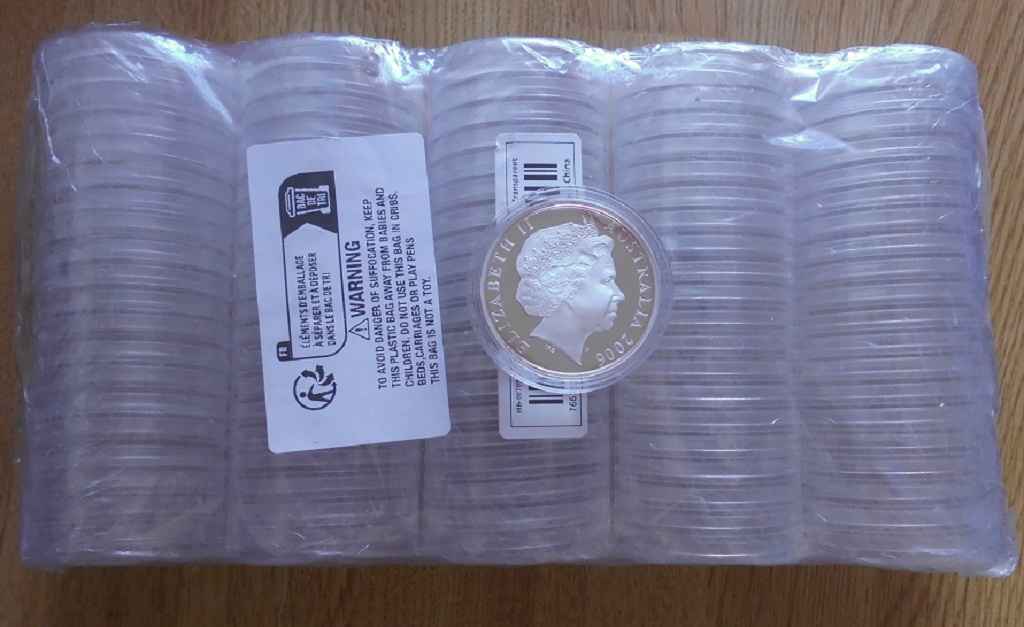  100 St Münzkapseln 40mm f 1OZ Silber Känguru Panda Britannia Libertad klar randlos NEU!   