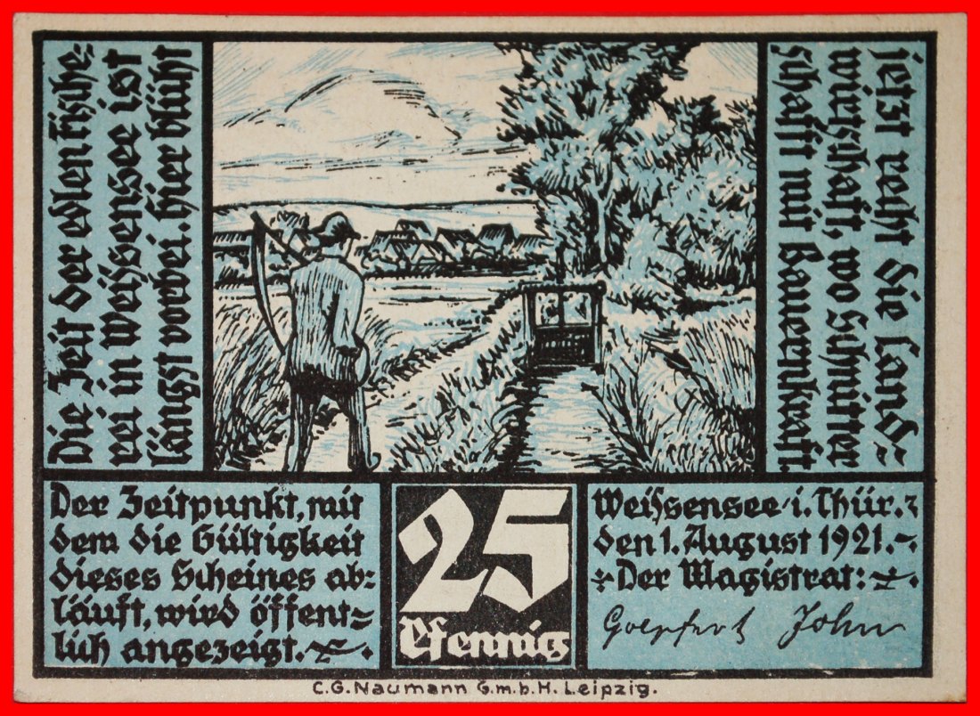  * THURINGIA 1534:GERMANY WEISSENSEE★25 PFENNIGS 1921! ERFURT AND LEIPZIG CRISP★LOW START★NO RESERVE!   