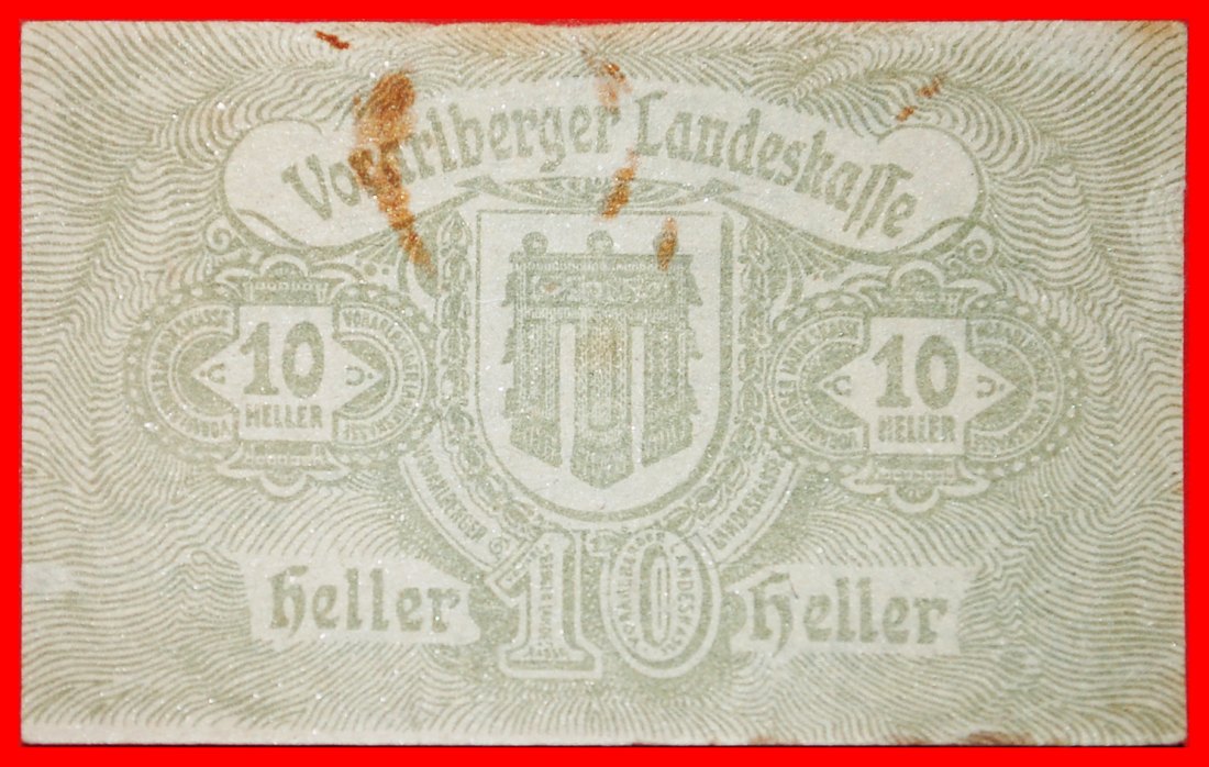  * VORALBERG: ÖSTERREICH BREGENZ ★ 10 HELLER 1919 KNACKIG!  ★OHNE VORBEHALT   