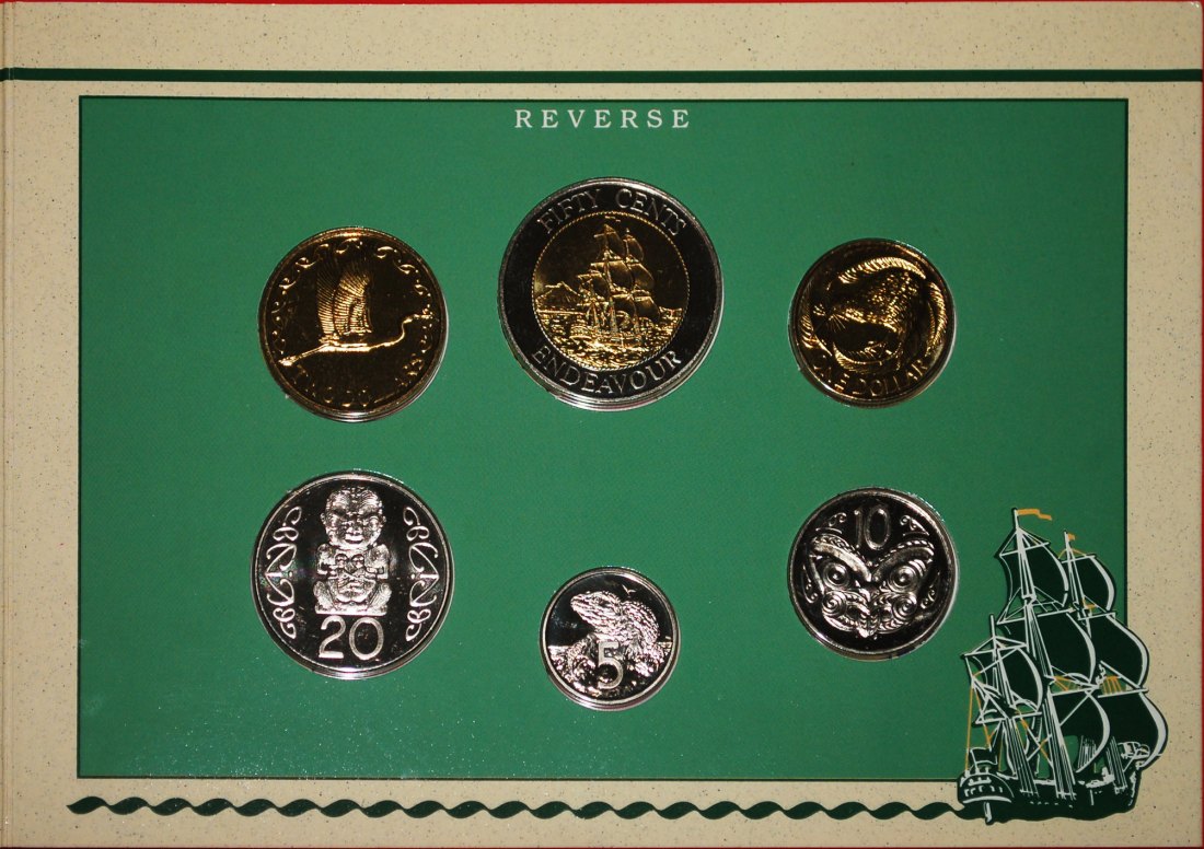 * GROSSBRITANNIEN SELTEN: NEUSEELAND ★ KMS 5-10-20-50 CENT 1-2 DOLLAR 1994 BU!★OHNE VORBEHALT