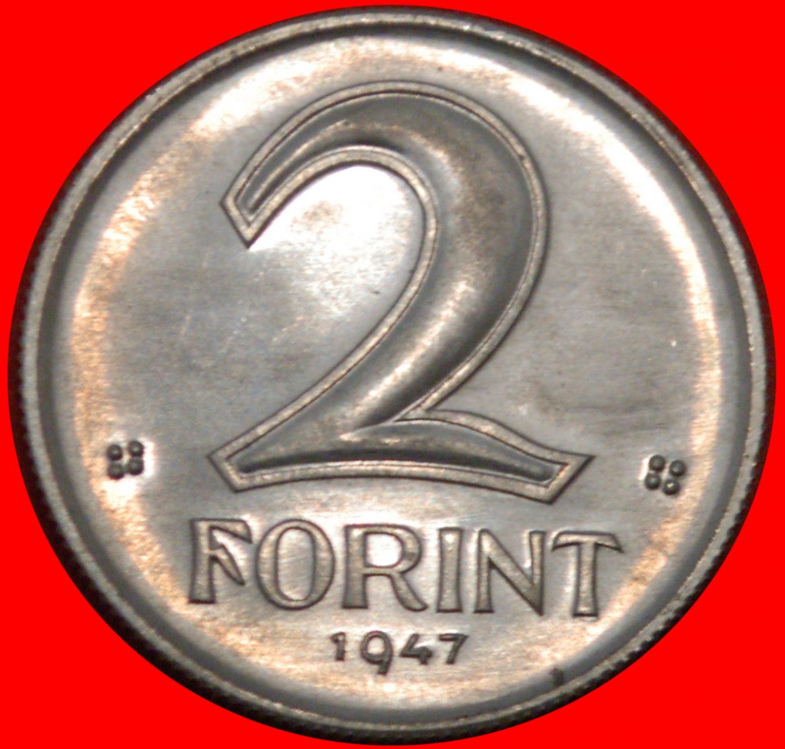 * RARITÄT OHNE KOMMUNISTISCHEN STERN (1946-1947): UNGARN ★ 2 FORINT 1947 STG!★OHNE VORBEHALT!