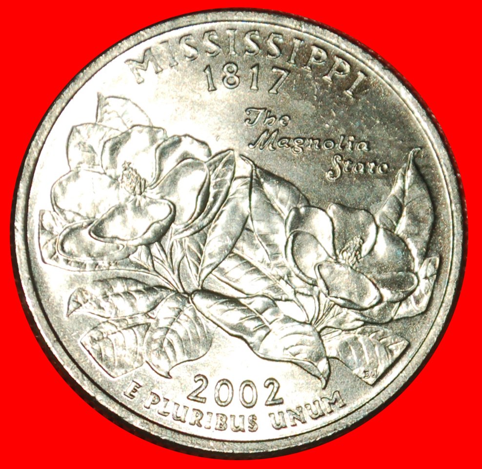 * BLUMEN 1817: USA ★ 1/4 DOLLAR 2002D STG von der Rolle! WASHINGTON (1789-1797)!★OHNE VORBEHALT!