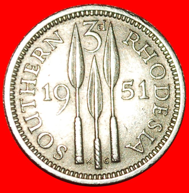 * GROSSBRITANNIEN 1948-1952: SÜDRHODESIEN★ 3 PENCE 1951! GEORG VI. 1937-1952★3 SPEER★OHNE VORBEHALT!