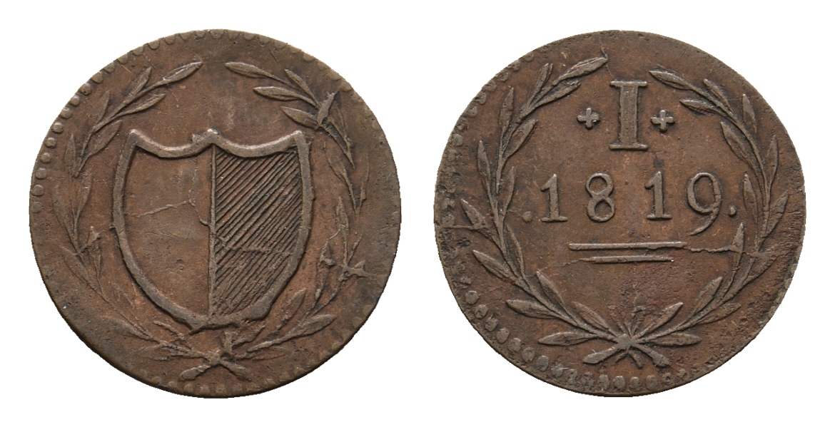  Altdeutschland; Kleinmünze 1819   