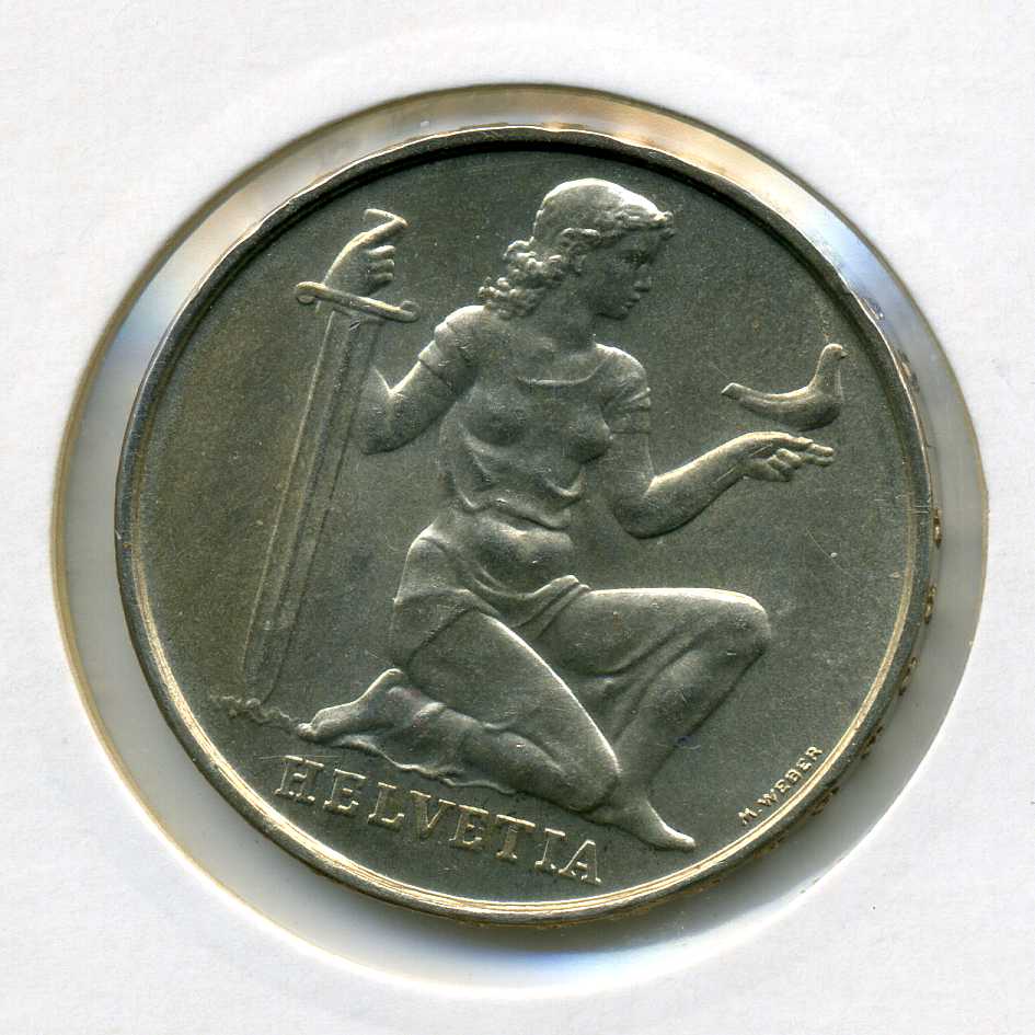 5 Franken 1936 Wehranleihe vorzüglich/stempelglanz